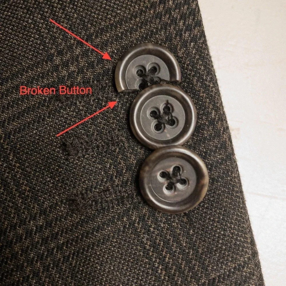 Banana Republic Vintage Men's 44R Brown Plaid Blazer Wool/Cotton‎ Sport Coat